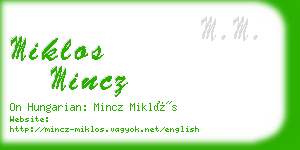 miklos mincz business card